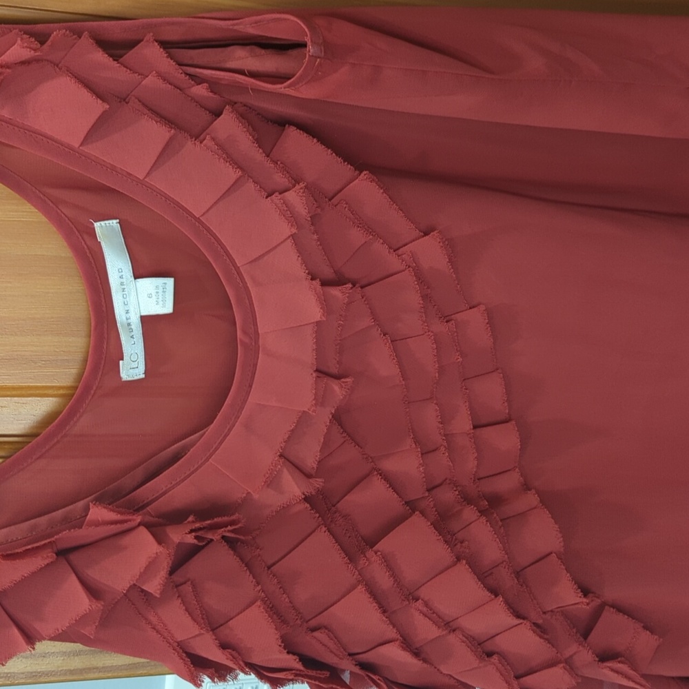 Orange Ruffle Dress - Lauren Conrad 6